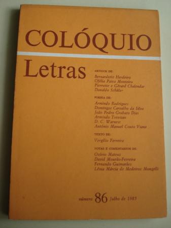 COLQUIO / LETRAS. Revista bimestral. Nmero 86, Julho de 1985. Homenaxe a Rosala de Castro no Centenario da sa morte. Textos en portugus