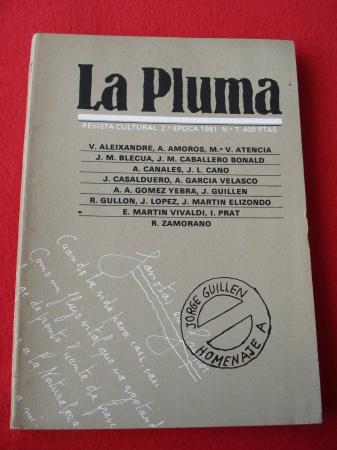 LA PLUMA. Revista Cultural. 2 poca. 1981. N 7: Homenaje a Jorge Guilln