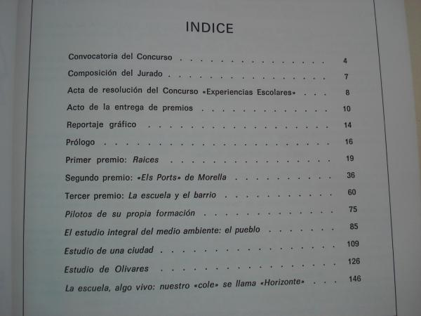 La comunidad y su entorno. Segundo Curso. Concurso Experiencias escolares EGB