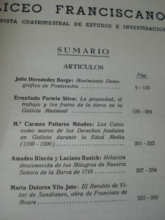 LICEO FRANCISCANO. Revista de estudio e investigacin. Enero-diciembre 1978 - Nms. 91-92-93: GALICIA RURAL. LA TIERRA Y EL HOMBRE. MARCO DE RELACIN. 