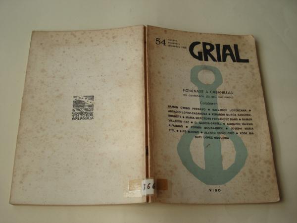 GRIAL. Revista galega de cultura. N 54. Outubro-novembro-decembro, 1976: Homenaxe a Cabanillas no centenario do seu nacimento