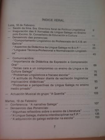 II Xornadas da Lingua Galega no ensino. Santiago de Compostela, 1985