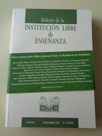 Boletn de la Institucin Libre de Ensaanza. II poca. Diciembre 2010. N 78-79-80