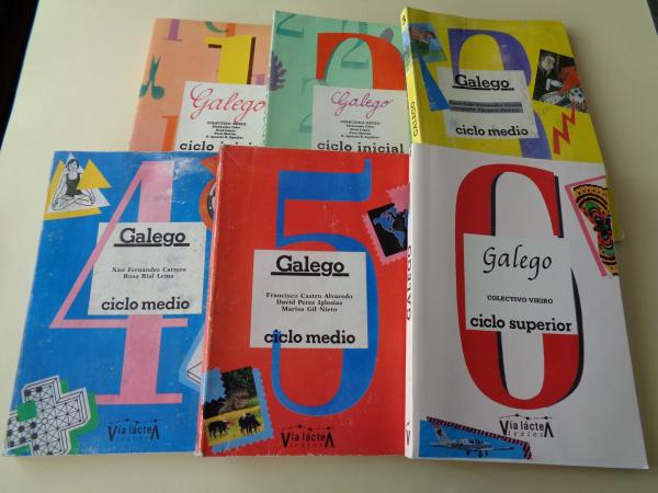 6 libros. Galego. Ciclo Inicial. Ciclo Medio. Ciclo Superior. Colectivo ESTEO / Colectivo VIEIRO (Va Lctea, 1985)