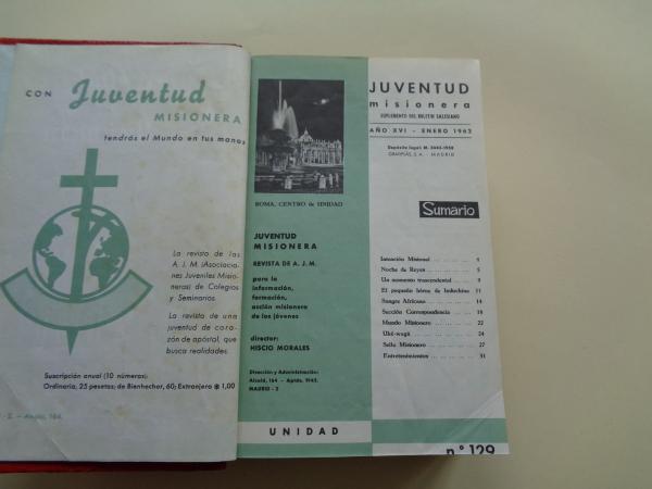 Revista Juventud Misionera. Aos 1962 - 1963 - 1964 completos. 27 nmeros: de 129 a 155. Suplemento del Boletn Salesiano