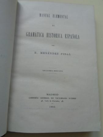 Manual Elemental de Gramtica Histrica Espaola 