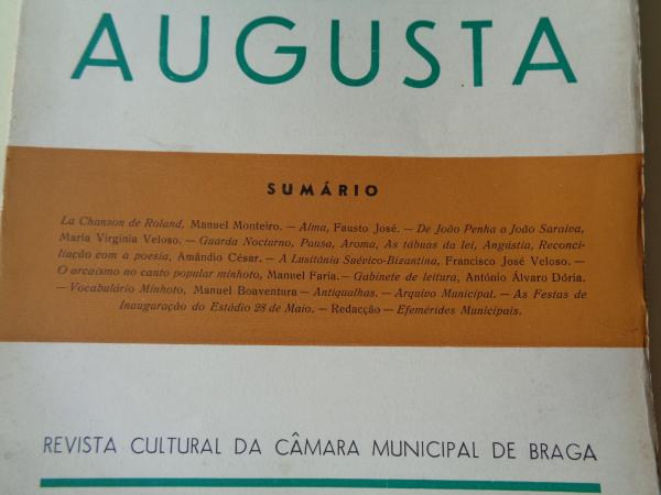 BRACARA AUGUSTA. Revista Cultural da Cmara Municipal de Braga. Julho, 1950 (Vol. II - n 2 (15))