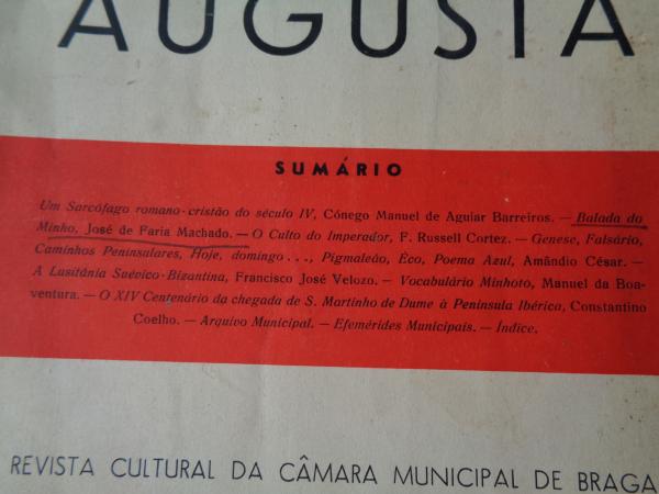 BRACARA AUGUSTA. Revista Cultural da Cmara Municipal de Braga. Fevereiro 1951. (Vol. II - N 4 (17))