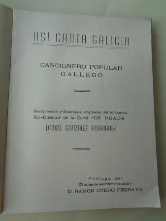 Así canta Galicia. Cancionero popular gallego (Con partituras)