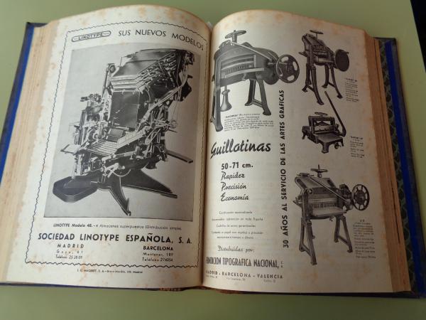 GRFICAS. Revista de las Tcnicas del Libro. Ao 1951 completo (Nmeros 79 a 90)