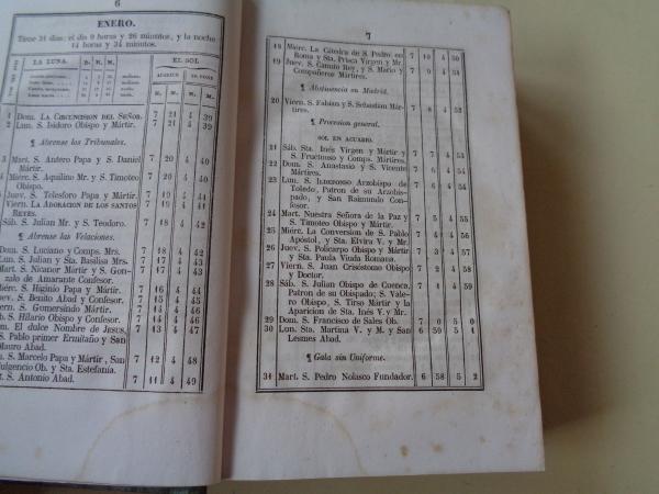 Gua de forasteros en Madrid para el ao 1854 / Estado Militar de Espaa  Indias Ao de 1854