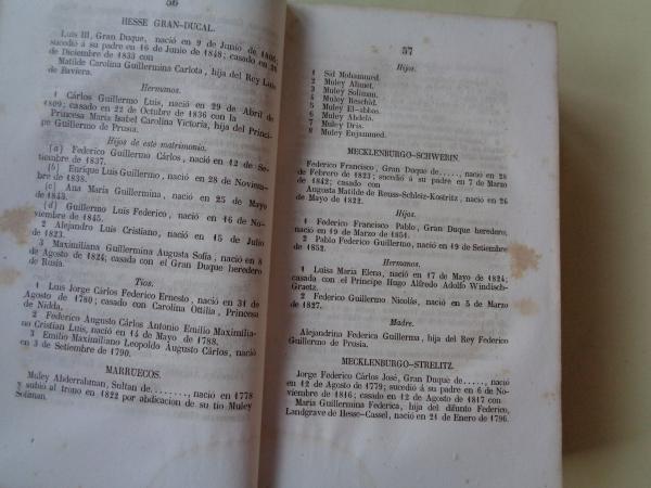 Gua de forasteros en Madrid para el ao 1854 / Estado Militar de Espaa  Indias Ao de 1854