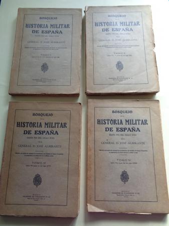Bosquejo de la historia militar de Espaa hasta el fin del siglo XVIII. 4 tomos (intonsos)