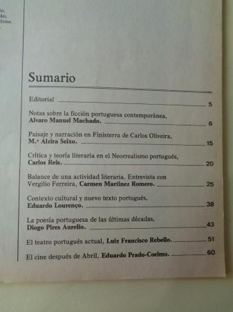 Camp de larpa. Revista de literatura. Extra n 1. Junio 1981: Literatura portuguesa contempornea