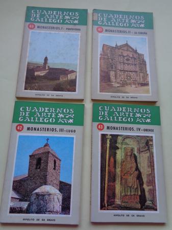 Cuadernos de arte Gallego. 4 libros. Monasterios. I: Pontevedra - II: La Corua - III: Lugo - IV: Orense
