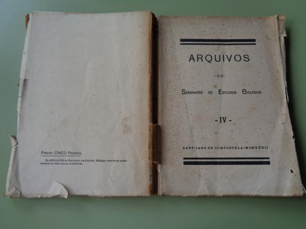 Arquivos do Seminario de Estudos Galegos IV (1 edicin, 1932)
