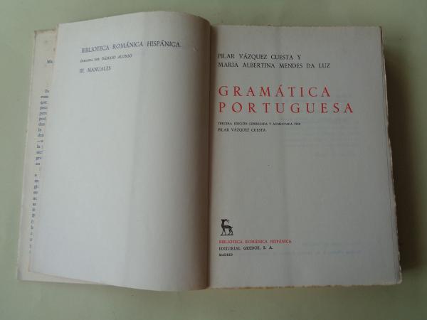 Gramtica portuguesa. 2 tomos (Texto en castellano)