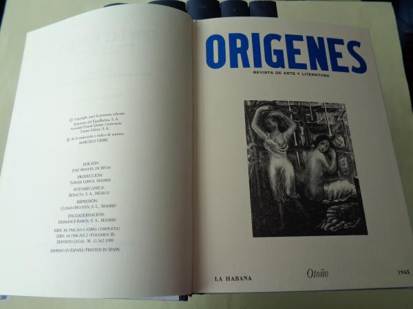 ORGENES. Revista de Arte y Literatura. 6 volmenes (II - III- IV - V - VI y VII). EDICIN FACSIMILAR, nmeros 7 al 40 