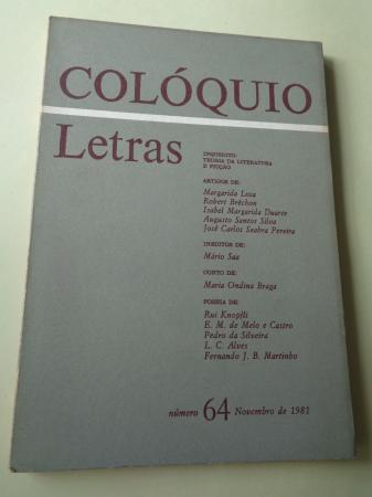 COLÓQUIO LETRAS. Revista bimestral. Número 64. NOVEMBRO DE 1981. 
