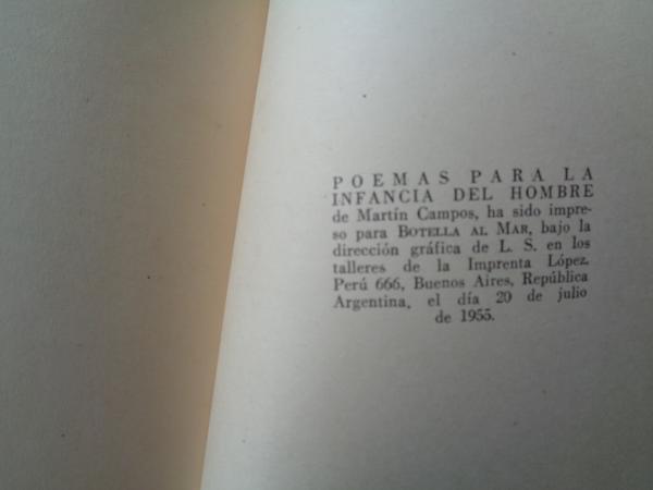 Poemas para la infancia del hombre