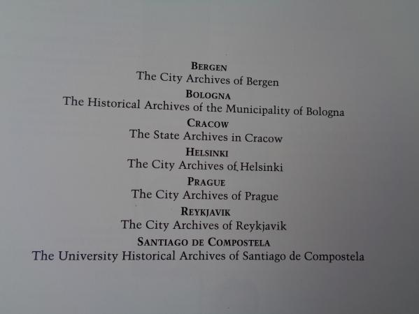 Evidence! Europe reflected in archives. Bergen- - Bologna - Cracow - Helsinki - Prague - Reykjavik - Santiago de Compostela (European Cities of Culture 2000)