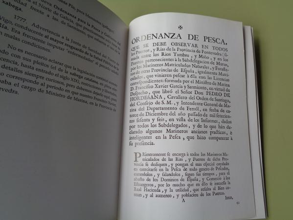 1767. Ordenanza de pesca que se debe observar en todos los puertos y ras de la provincia de Pontevedra
