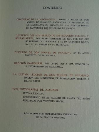 Cuaderno De La Magdalena y Otros Papeles. Jubilacin De Don Miguel De Unamuno. Los Textos Son Reproduccin Facsimilar De La Edicin Original