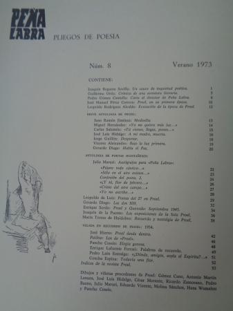 PEA LABRA. Revista de Poesa. Nmero 8, Verano 1973. Nmero dedicado a PROEL, Cuaderno de Poesa