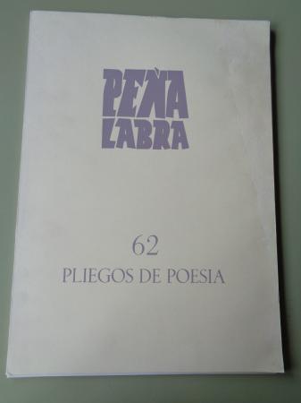 PEA LABRA. Revista de Poesa. Nmero 62. Verano 1987. Gerado Diego. Pere Gimferrer