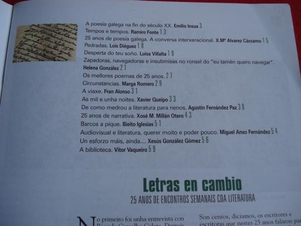 25 letras en cambio. A Nosa Terra. Cadernos de pensamento e cultura, n 29