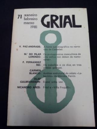 GRIAL. Revista Galega de Cultura. Nmero 71. Xaneiro, febreiro, marzo 1981 - Ver os detalles do produto