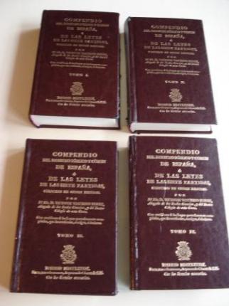 Compendio del Derecho Pblico y Comn de Espaa  de las leyes de las Siete Partidas, colocado en orden natural. 4 Tomos. Edicin facsmil - Ver os detalles do produto