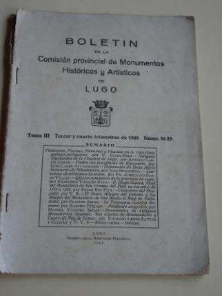 Boletn de la Comisin provincial de Monumentos Histricos y Artsticos de Lugo. Nmeros 31-32. Tercer y cuarto trimestres de 1949. ndices Tomo III (Bouza Brey, Carr Alvarellos, Vzquez Saco, Vzquez Seijas...) - Ver os detalles do produto