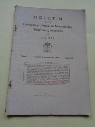 Boletn de la Comisin Provincial de Monumentos Histricos y Artsticos de Lugo. Nmero 12, Cuarto trimestre de 1944 (Con ndices del Tomo I) - Ver os detalles do produto