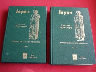LOGOS. Revista de cultura relixiosa. Boletn catlico mensual. Pontevedra 1931-1936. TOMOS I e II - Ver os detalles do produto