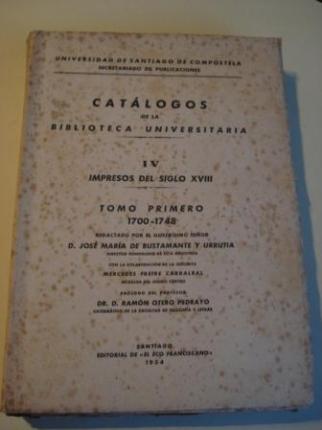CATLOGOS DE LA BIBLIOTECA UNIVERSITARIA.  V - Impresos del siglo XIX. Tomo primero: 1800-1849 - Ver os detalles do produto