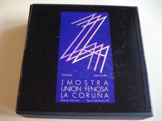 I MOSTRA UNIN FENOSA. PINTURA - ESCULTURA. La Corua, Agosto-Septiembre, 1989. 2 libros (Ensayos /Catlogo en color) con estoxo en carton. Textos en galego - espaol - Ver os detalles do produto